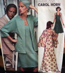 1032 Vogue C HORN DOLMAN JACKET, EMPIRE FLARE DRESS LENGTHS PATTERN 12 and 10